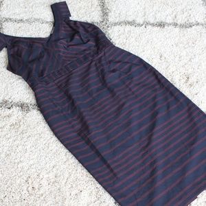 ASOS Midi Striped Dress with Exposed Zipper